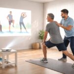 Kiné : rééducation projetée au mur avec mini vidéoprojecteur Acer